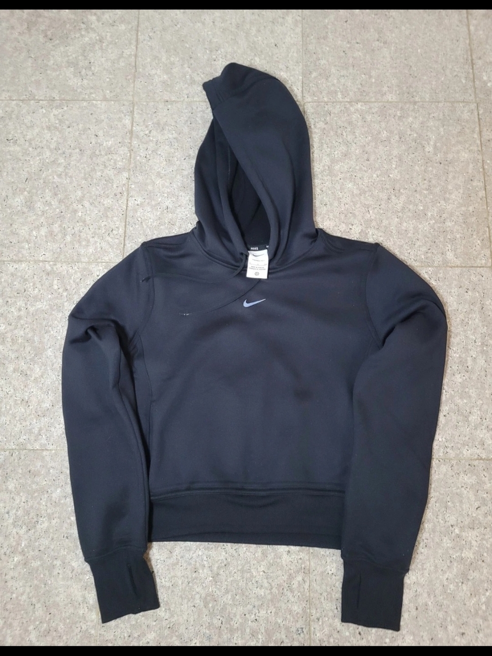 Women's Nike Black Hoodie with Silver Swoosh Size Small